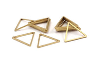 Brass Triangle Charm, 25 Raw Brass Open Triangle Ring Charms (24x1.2mm) D0110