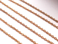 Red Brass Chain, 20 M - (1.2x1.5mm) Red Brass Soldered Chain - ( Z147)