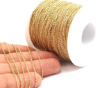 Gold Plated Chain, 10 Meters - 33 Feet (1.5x1.2mm) Gold Plated Brass Chain - Y006 ( Z161)