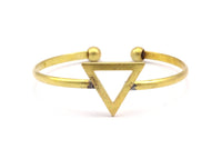 Brass Triangle Cuff, 2 Raw Brass Triangle Bracelets BRC231