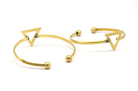 Brass Triangle Cuff, 2 Raw Brass Triangle Bracelets BRC231