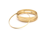Wire Bracelet Setting , 5 Raw Brass Wire Bracelet (55mm) V004