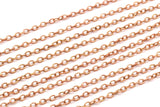 Copper Tiny Chain, Raw Copper Tiny Oval Chain (2x1.60mm) Mb 8-37