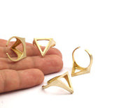 Brass Minimalist Ring - 2 Raw Brass Adjustable Minimalist Rings N0055
