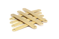 Raw Brass Blank, 10 Raw Brass Bracelet Stamping Blanks With 2 D Shaped Holes ( 8x70x1mm) Y001