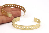 Triangle Cuff Blank - 2 Raw Brass Triangle Textured Cuff Bracelet Blanks Bangle Without Holes (10x152x1mm) V019