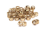 Brass Bead for Leather, 12 Raw Brass Beads For Leather Cord Bracelets (6x3.5mm) Y080