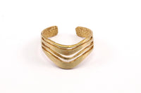 Brass Chevron Ring - 5 Raw Brass Adjustable Rings N069