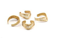 Brass Chevron Ring - 5 Raw Brass Adjustable Rings N069
