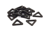 Black Triangle Charm - 12 Oxidized Brass Black Triangle Charms (17x2mm) D0017 S788