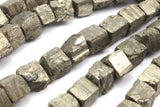1 Pyrite  Irregular Square Raw Pyrite Beads Full Strand (10x9mm)T033