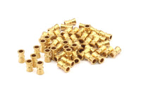 Raw Brass Beads 25 Raw Brass Industrial Tubes, Spacer Beads, Findings (7x4mm) A0779