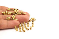 Raw Brass Beads 25 Raw Brass Industrial Tubes, Spacer Beads, Findings (7x4mm) A0779
