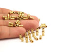 Raw Brass Beads 25 Raw Brass Industrial Tubes, Spacer Beads, Findings (7x4mm) A0779
