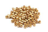4mm Ball Beads, 50 Raw Brass Ball Beads, Findings (4mm) B0031