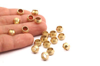 8.5mm Brass Beads - 25 Raw Brass Beads (8.5x5.5mm)    A0433
