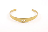 2 Raw Brass Cuff Bracelet Blank Bangle With Chevron Without Holes (4to10mm)  BRC013