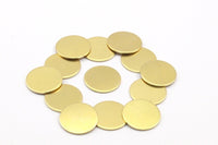 Raw Brass Disc, 10 Raw Brass Stamping Blanks Discs Without Holes (15x0.80mm) Y307 Y037