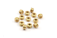 50 Raw Brass Spacer Beads (6.4x3.70mm) Y309 Y063