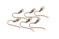 Antique Brass Hooks, 100 Antique Brass Ear Wires, Earring Findings (20mm) Pen 193 A0923