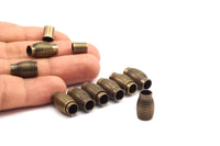 Brass Magnetic Clasp, 5 Antique Brass Magnetic Clasps For 6 Mm Leather Cord (17x9.80mm) K180