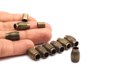 Brass Magnetic Clasp, 5 Antique Brass Magnetic Clasps For 6 Mm Leather Cord (17x9.80mm) K180