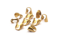 50 Pcs 7x11 Mm Raw Brass Snake Chain Crimp Ends For Solder L022