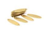 Brass Marquise Connector, 12 Raw Brass Almond Stamping Blanks with 2 Holes (35x10mm) B0164