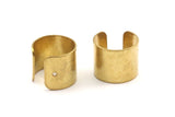 Brass Smooth Ring - 10 Raw Brass Adjustable Smooth Ring Settings With 1 Hole - 16-17mm / 23 Gauge Mn13