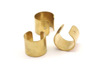 Brass Smooth Ring - 10 Raw Brass Adjustable Smooth Ring Settings With 1 Hole - 16-17mm / 23 Gauge Mn13