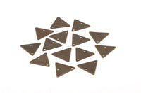 Vintage Triangle Charm, 200 Antique Brass Triangle Charms with 2 Holes (12x14mm)  K101
