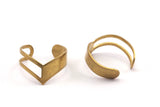 Brass Chevron Ring - 10 Raw Brass Adjustable Chevron Ring Settings - 16-17mm / 23 Gauge Mn20