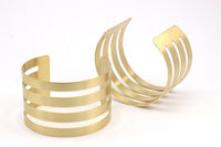 Brass Cuff Bangle - 2 Raw Brass Cuff Bracelet Bangles (40x155x0.80mm) Brc181