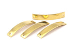 Brass Stamping Blank - 14 Raw Brass Curved Rectangle Stamping Blanks With 2 Holes (41x8x0.8mm) K626