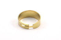 Brass Adjustable Ring - 20 Raw Brass Adjustable Rings (18mm) MN47