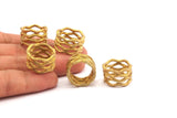 Brass Lace Ring - 2 Raw Brass Smooth Band Wide Ring Settings N0097