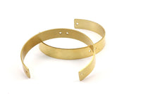 Raw Brass Cuff - 2 Raw Brass Cuff Bracelet Bangle With 4 Holes (10x145x0.80mm)  BRC006
