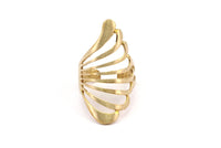 Adjustable Wing Ring - 4 Raw Brass Adjustable Wing Rings N040