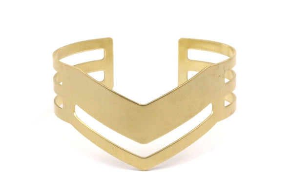 Brass Chevron Bracelet, 4 Bracelet Cuff Bangles  (19x151x0.80mm) BRC182
