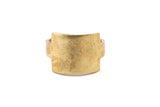 Brass Square Ring - 4 Raw Brass Adjustable Square Rings N111