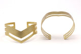 Brass Chevron Bangle, 2 Bracelet Cuff Bangles (19x151x0.80mm) Brc182