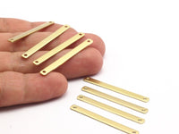 Brass Link Bar, 30 Raw Brass Bar Connectors (4x41x0.80mm) A0837
