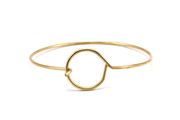 Elegant Thin Cuff, 10 Raw Brass Wire Bracelet Brc139