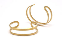 Brass Cuff Bangle - 2 Raw Brass Cuff Bracelet Bangles (17x145x2mm)  BRC184
