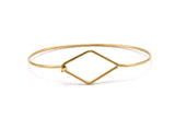 Boho Chic Bracelet, 10 Raw Brass Diamond Wire Bracelets Brc160