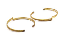 Brass Thin Cuff, 2 Raw Brass Wire Bracelets Brc203