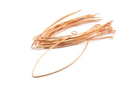Rose Gold Earring Wires, 6 Rose Gold Plated Brass Earring Wires (50x0.70mm) Q0169