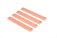 Copper Customized Name Bar, 10 Raw Copper Stamping Connector, Blanks with 2 Holes (43x6x0.80mm) D0473