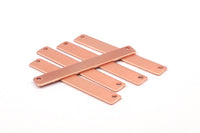 Copper Customized Name Bar, 10 Raw Copper Stamping Connector, Blanks with 2 Holes (43x6x0.80mm) D0473