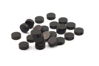 Black Spacer Beads, 25  Oxidized Brass Black Spacer Connectors, Round Beads (8x3mm) D0128 S482